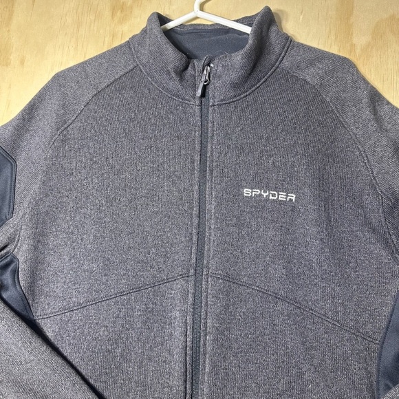 SPYDER Men's Empire Full Zip Fleece Jacket Lined Pockets Gray XL - Picture 3 of 11